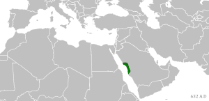 Арабский халифат на карте мира.