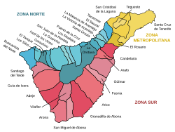 Municipalities in Tenerife island