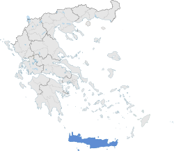 Umístění regionu Kréta
