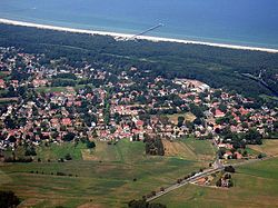 Aerial view of Prerow, peninsula of Darß