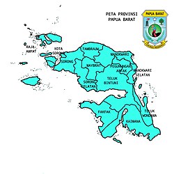 Administrative map of West Papua as of 2013, before Southwest Papua split in 2022 Prov. Papua Barat.jpg
