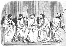 1862 imagining of the ephors Sparta Ephoren (WMH 11-1861-62 S 48 LLoeffler).jpg