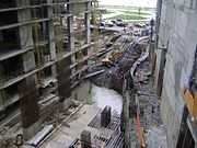 Collapse of the main retaining wall in 2009