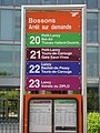 L'arrêt Bossons sur la route du Pont-Butin, desservi en 2008 par les lignes 20 à 23. Arrêt équipé de l'ancienne charte graphique aujourd'hui disparue.