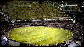 A panoramic view of the interior of Telstra Dome venue for Rugby 7s