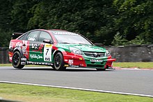 Tom Chilton driving for Vauxhall at the Oulton Park round of the 2007 British Touring Car Championship Tom Chilton 2007 BTCC Oulton Park.jpg