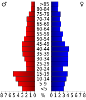 Bevolkingspiramide Falls County