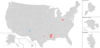 Color coded map of 2021 House of Representatives special election results