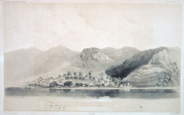 Village de Levuka en 1838, expédition de Dumont d'Urville