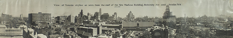 Toronto skyline in July 1930. View of Toronto skyline from roof of MacLean Building.jpg