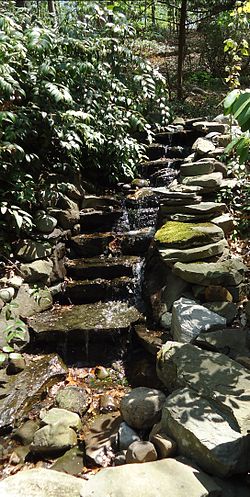 Waterfall garden at the Hartshorn Arboretum in Short Hills