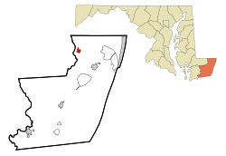 Location of Whaleyville, Maryland