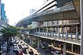 The skywalk linking Si Lom station and Sala Daeng Station