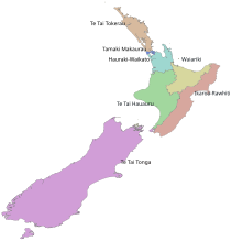 Карта семи электоратов маори