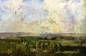 Amiens, lännen avain Arthur Streetonin maalaus vuodelta 1918