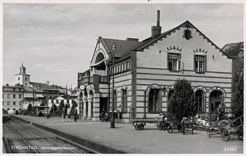 Strömstads station, cirka 1945.