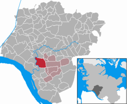 Elhelyezkedése Schleswig-Holstein térképén