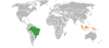 Peta lokasi Brasil dan Indonesia.