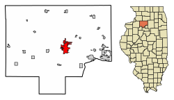 Location of Princeton in Bureau County, Illinois.