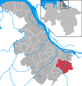 Kaart van Buxtehude (Duitsland)