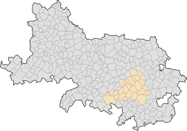Location of Croisilles within the arrondissement of Arras