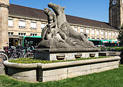Südlicher Brunnen Rhein, Basel Badischer Bahnhof. Von Carl Burckhardt (1878–1923) Bildhauer