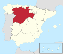 Location of Castile and León within Spain