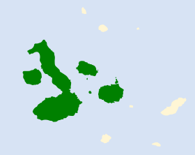 Distribución geográfica del pinzón de Darwin oliváceo.