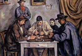 Les Joueurs de cartes (1890-1892), 134 × 180 cm. Barnes Foundation, Merion, Pennsylvanie.
