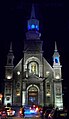 Exterior view of Notre-Dame-de-Bon-Secours chapel by night, Montreal, Quebec