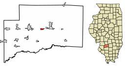 Location of Beckemeyer in Clinton County, Illinois.