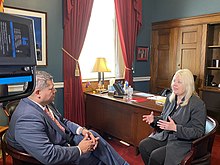 Capitol Hill reporter Erik Rosales interviewing Congresswoman Debbie Lesko in 2020 Erik Rosales interviewing Debbie Lesko.jpg