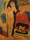 Ernst Ludwig Kirchner, Naga kobieta za kurtyną, 1910-26