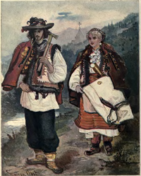 Portrait of Hutsuls, living in the Carpathian mountains, 1902 Huculi 1902.png