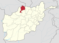 Map of Afghanistan with Jowzjan highlighted