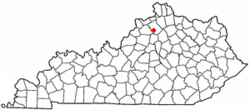 Location of Monterey, Kentucky