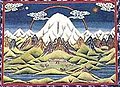 Thangka de la religion tibétaine Bön représentant le mont Kailash.