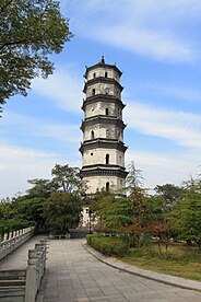 Pagoda Kuiwen, salah satu dari sedikit bangunan kuno yang masih ada di Kota Shangrao