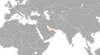 Location map for Kuwait and the United Arab Emirates.