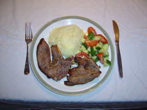 Lamb chops with mash