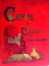 Les chiens et les chats d' Eugène Lambert (1888), illustration de couverture.