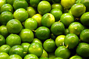 Persian Limes in a grocery store.