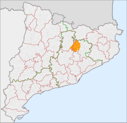 A map of Catalonia showing the Lluçanès location