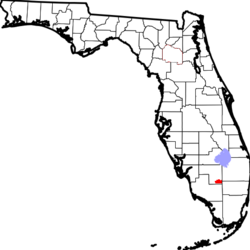Расположение индейской резервации Биг-Кипарис, Флорида.