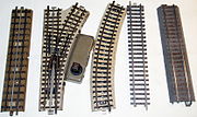 Verschillende uitvoeringen H0-modelrails van Märklin.