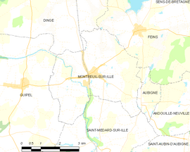 Mapa obce Montreuil-sur-Ille