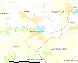 Mapa obce La Chartre-sur-le-Loir