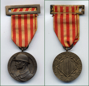 Medalla dels Voluntaris Catalans a la Primera guerra mundial - Viquipèdia