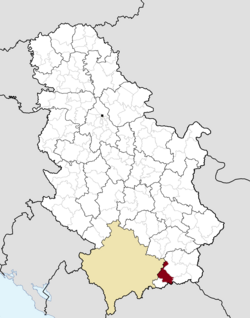 Расположение муниципалитета Буяновац в Сербии