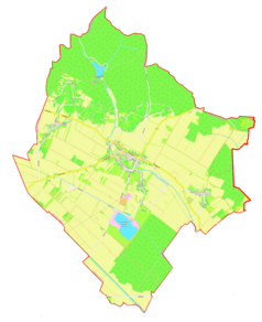 Mapa konturowa gminy Dobrovnik, po lewej nieco u góry znajduje się punkt z opisem „Strehovci”